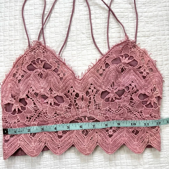 Free People One llektra Bralette Crochet Lace in Orchid Lavender Pink X-Small - Picture 7 of 8